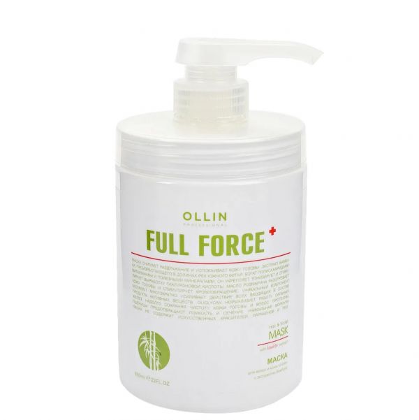 Mask for hair and scalp with bamboo extract Full Force OLLIN 650 ml